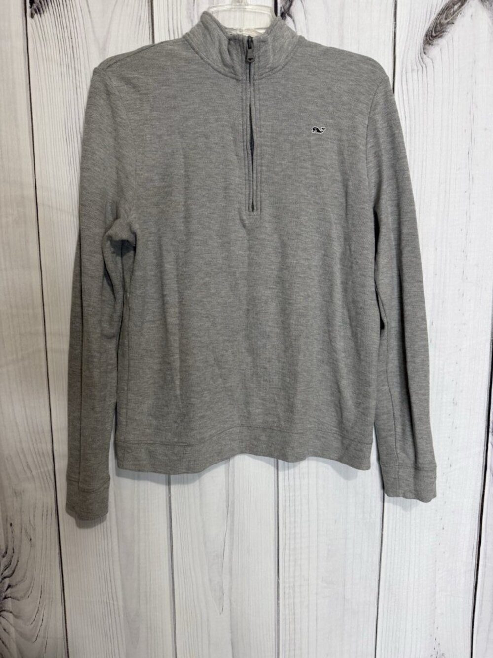 Vineyard Vines Boys Long Sleeve Gray 1/4 Zip Youth Size XL (18) Knit Long Sleeve